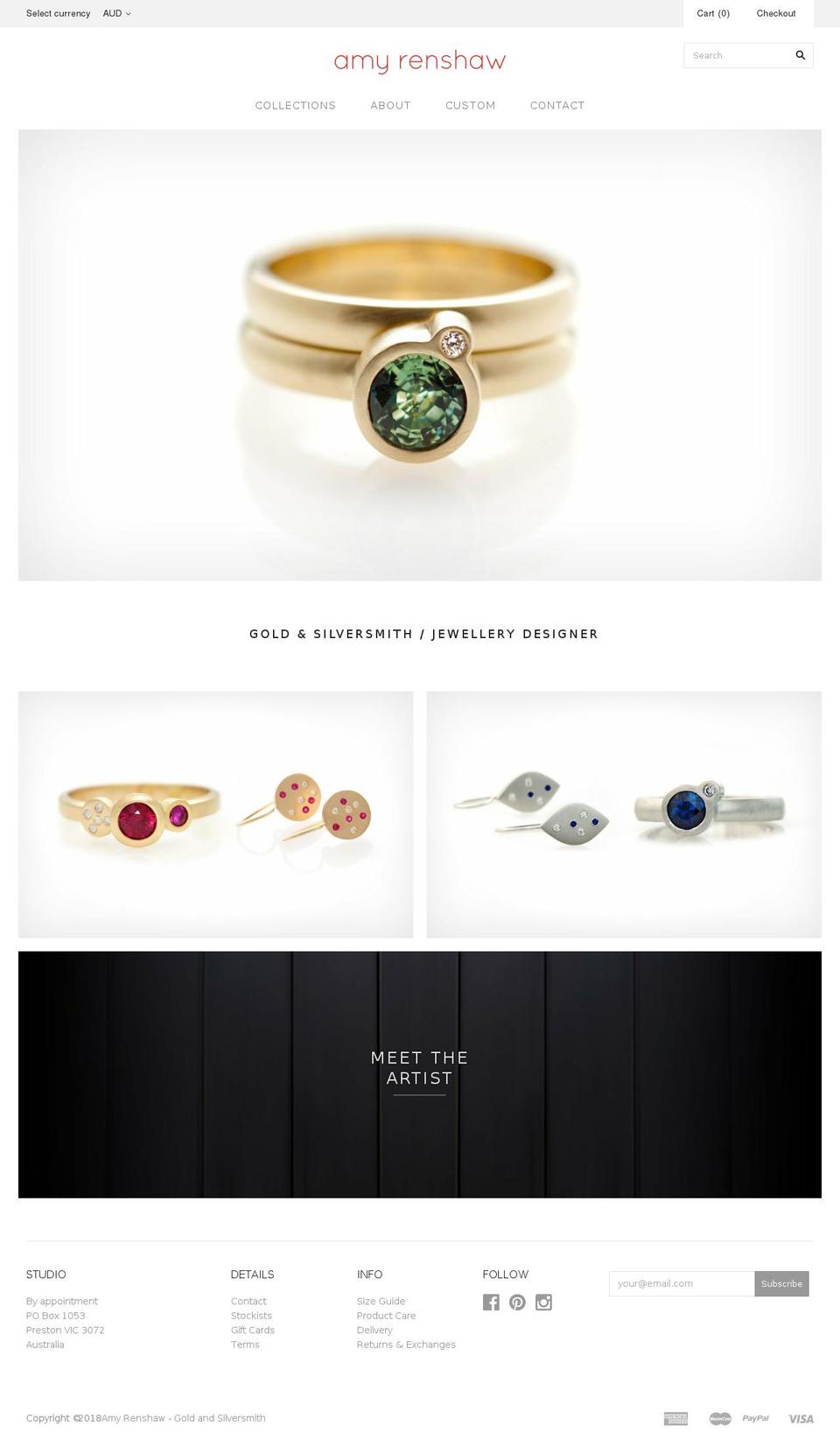 amyrenshaw.com — Shopify storefront screenshot