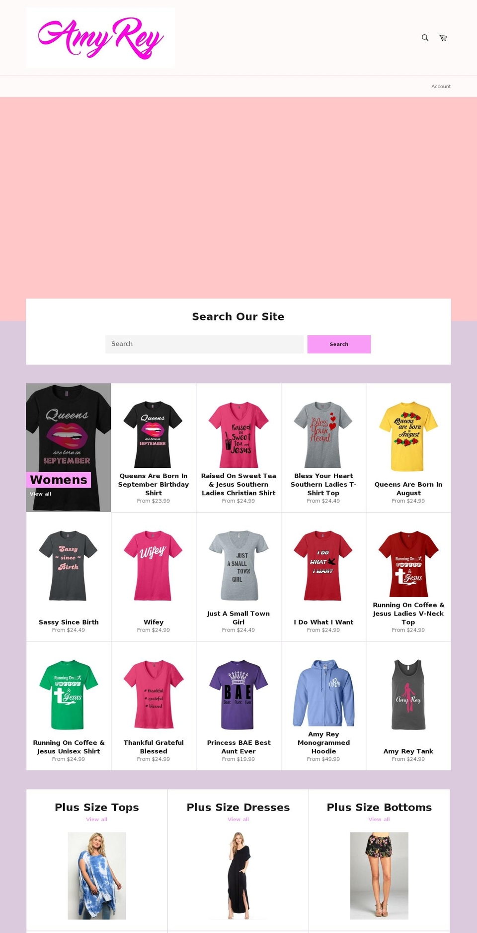 amyrey.com shopify website screenshot