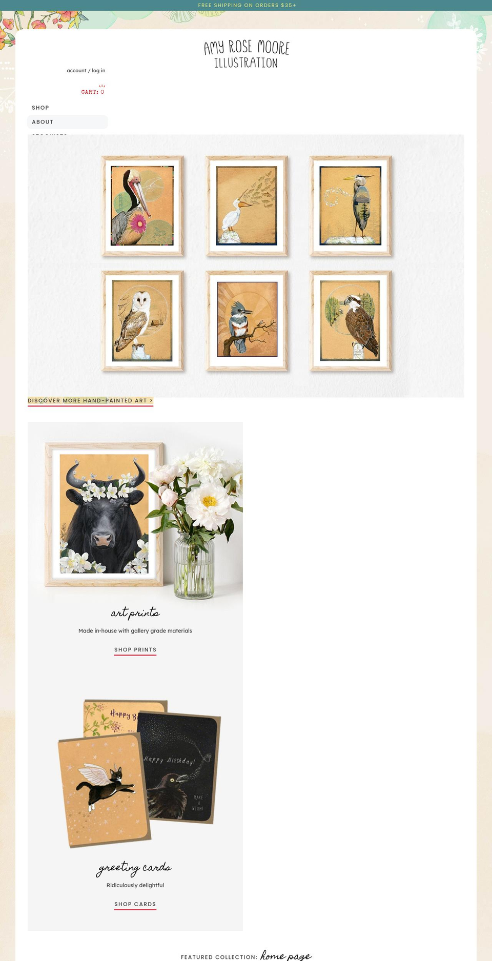 amyrosemoore.com shopify website screenshot