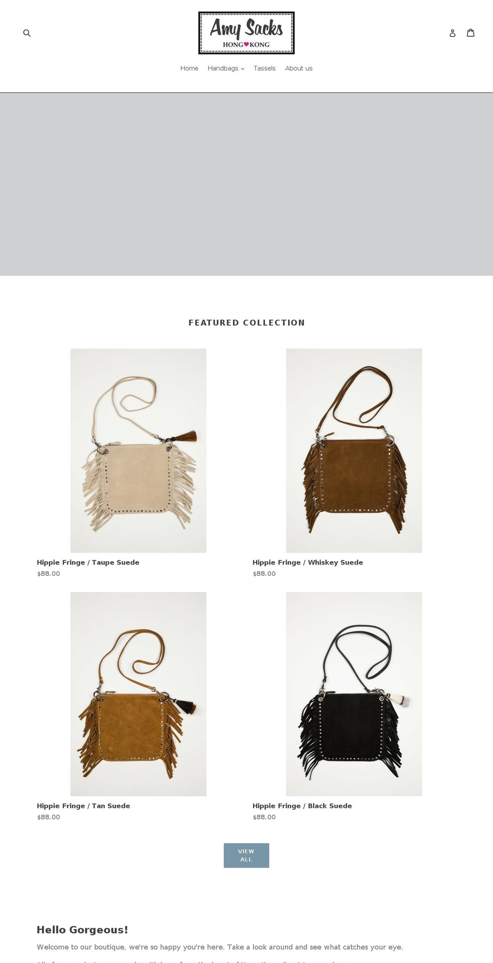 amysackshk.com — Shopify storefront screenshot