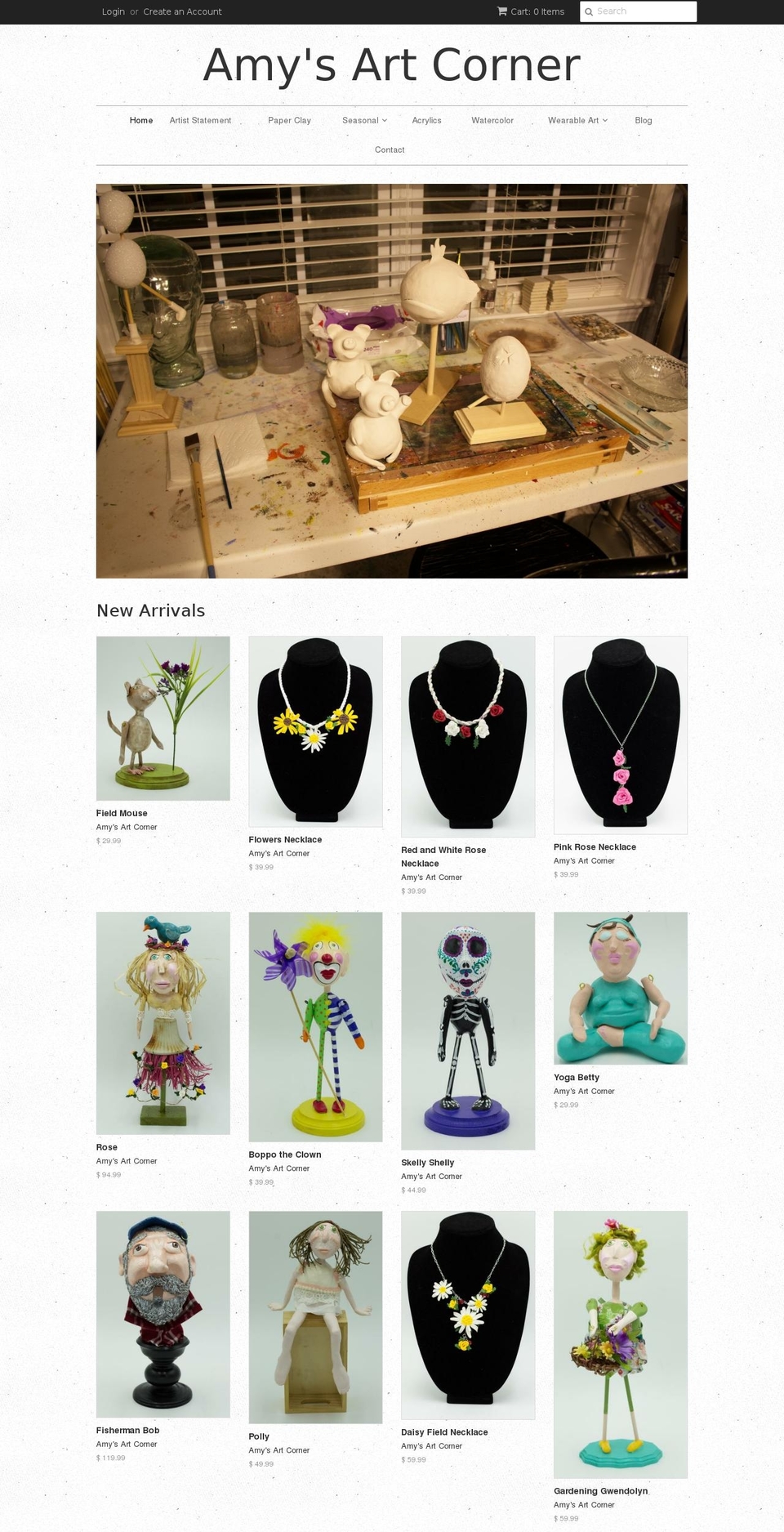 amysartcorner.com shopify website screenshot
