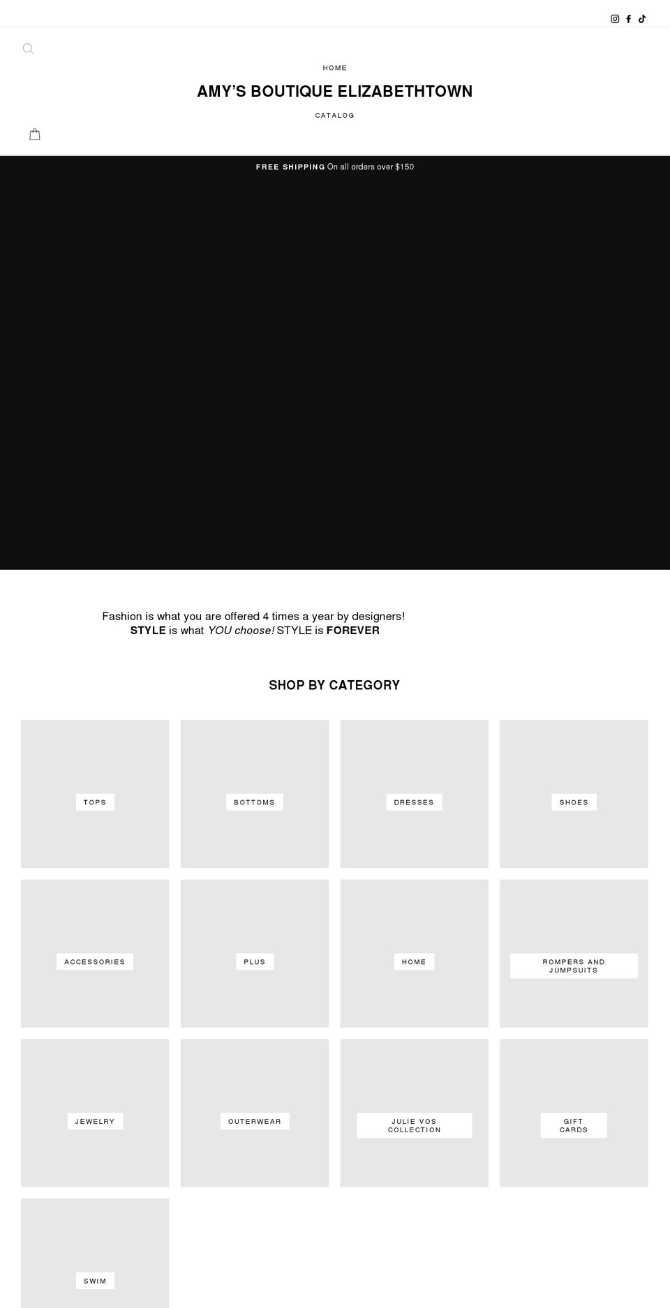 amysboutiquenc.com shopify website screenshot