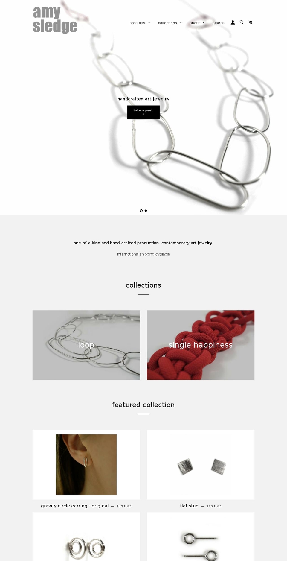 amysledge.com — Shopify storefront screenshot