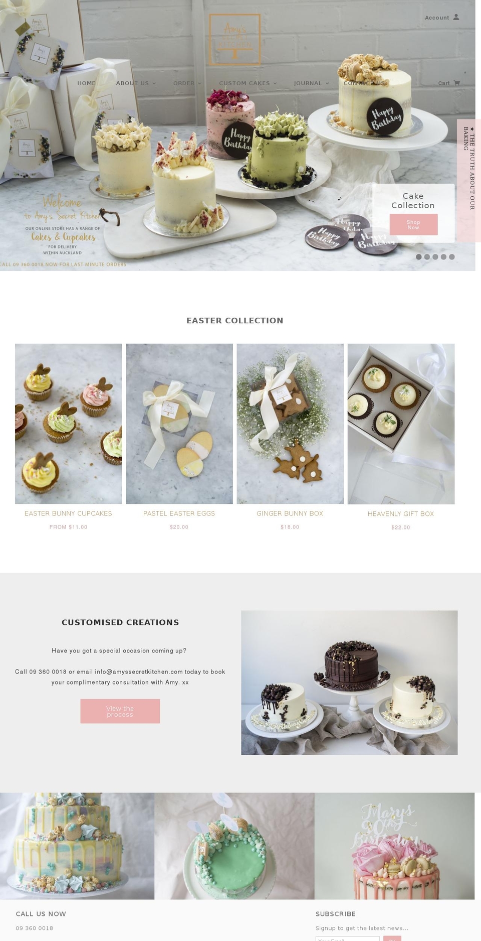 amyssecretkitchen.co.nz shopify website screenshot