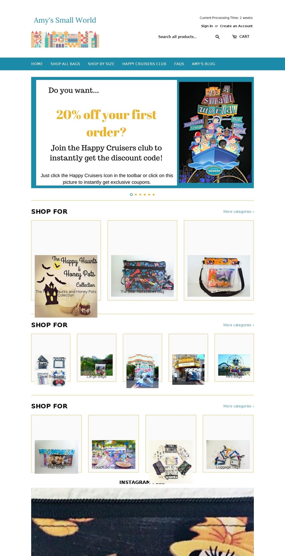 amyssmallworld.com shopify website screenshot