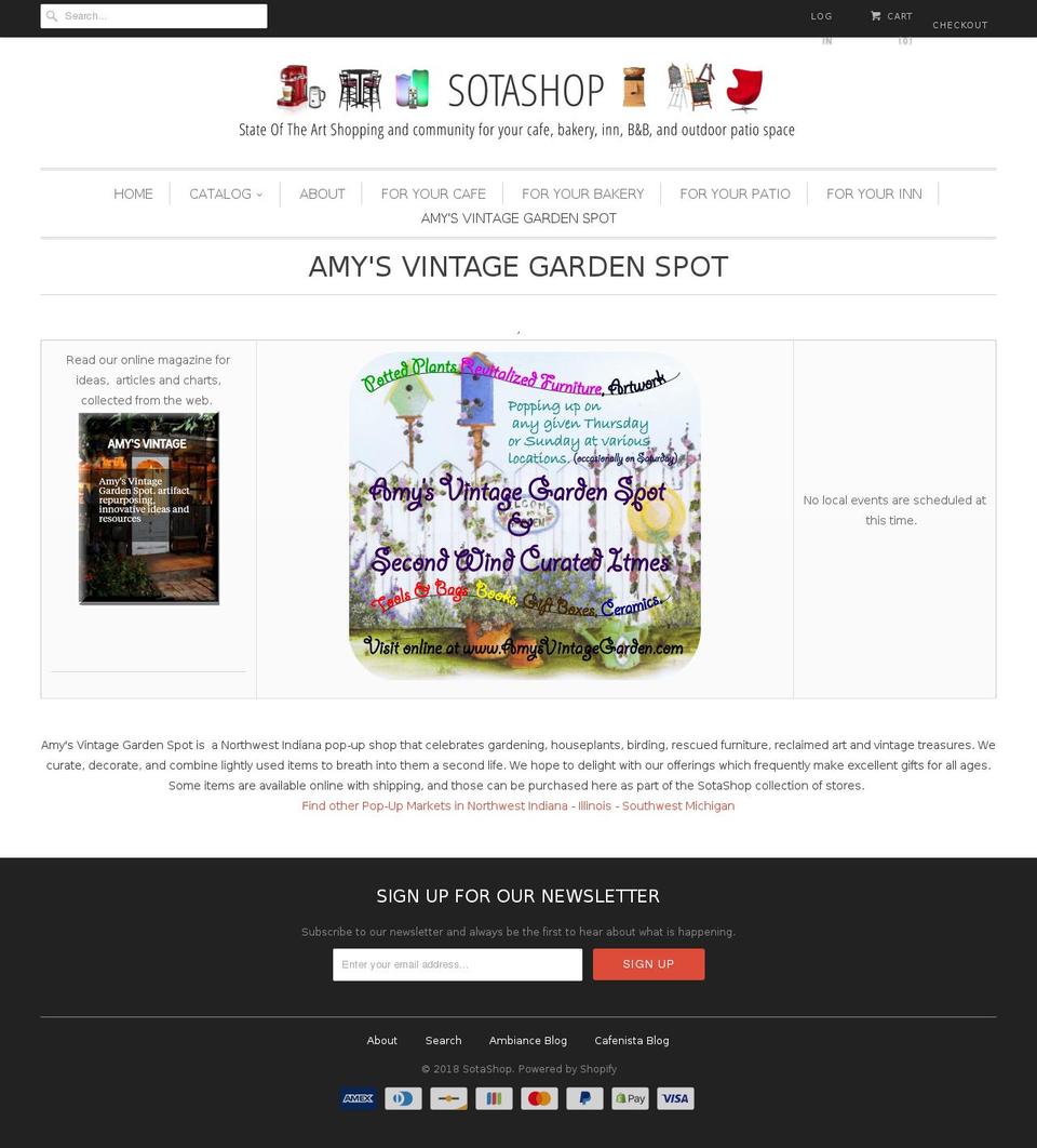 amysvintagegarden.com — Shopify storefront screenshot