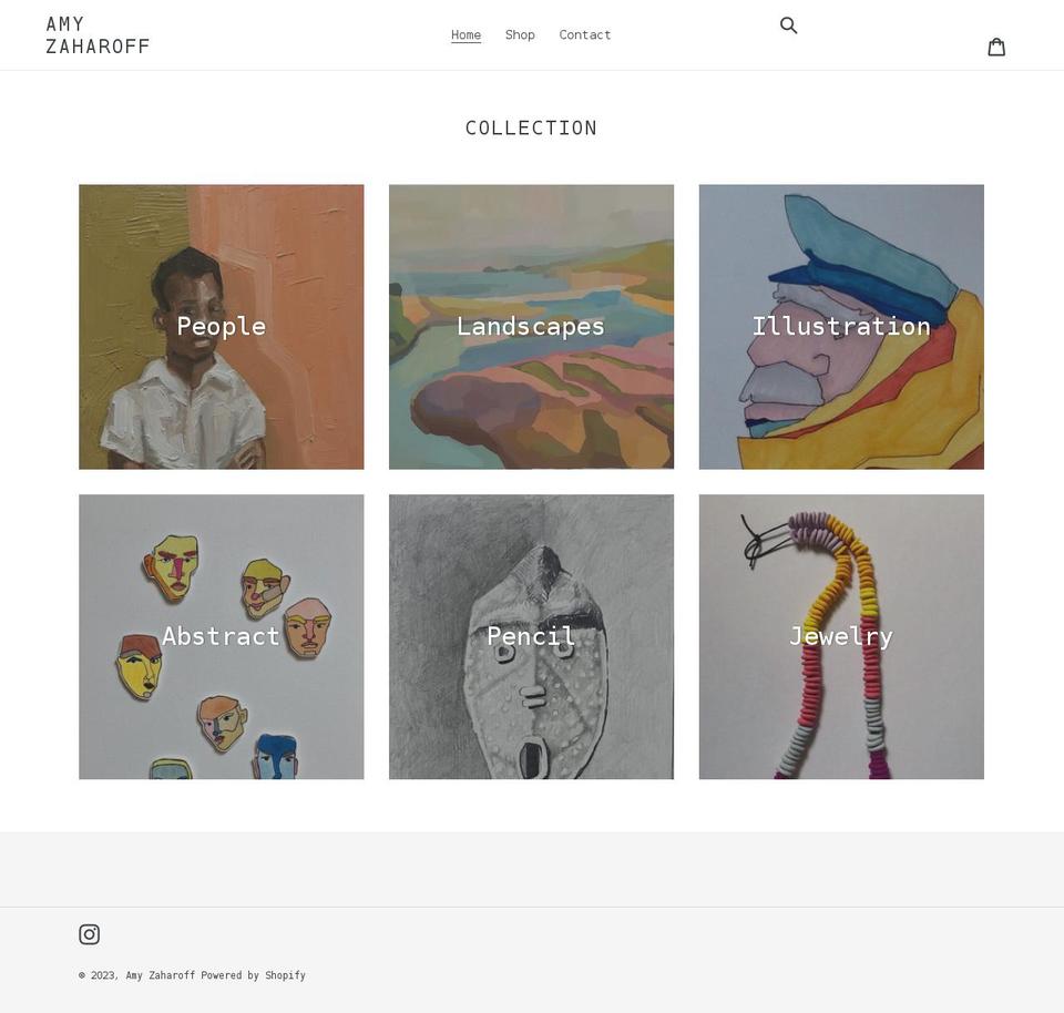 amyzaharoff.com shopify website screenshot