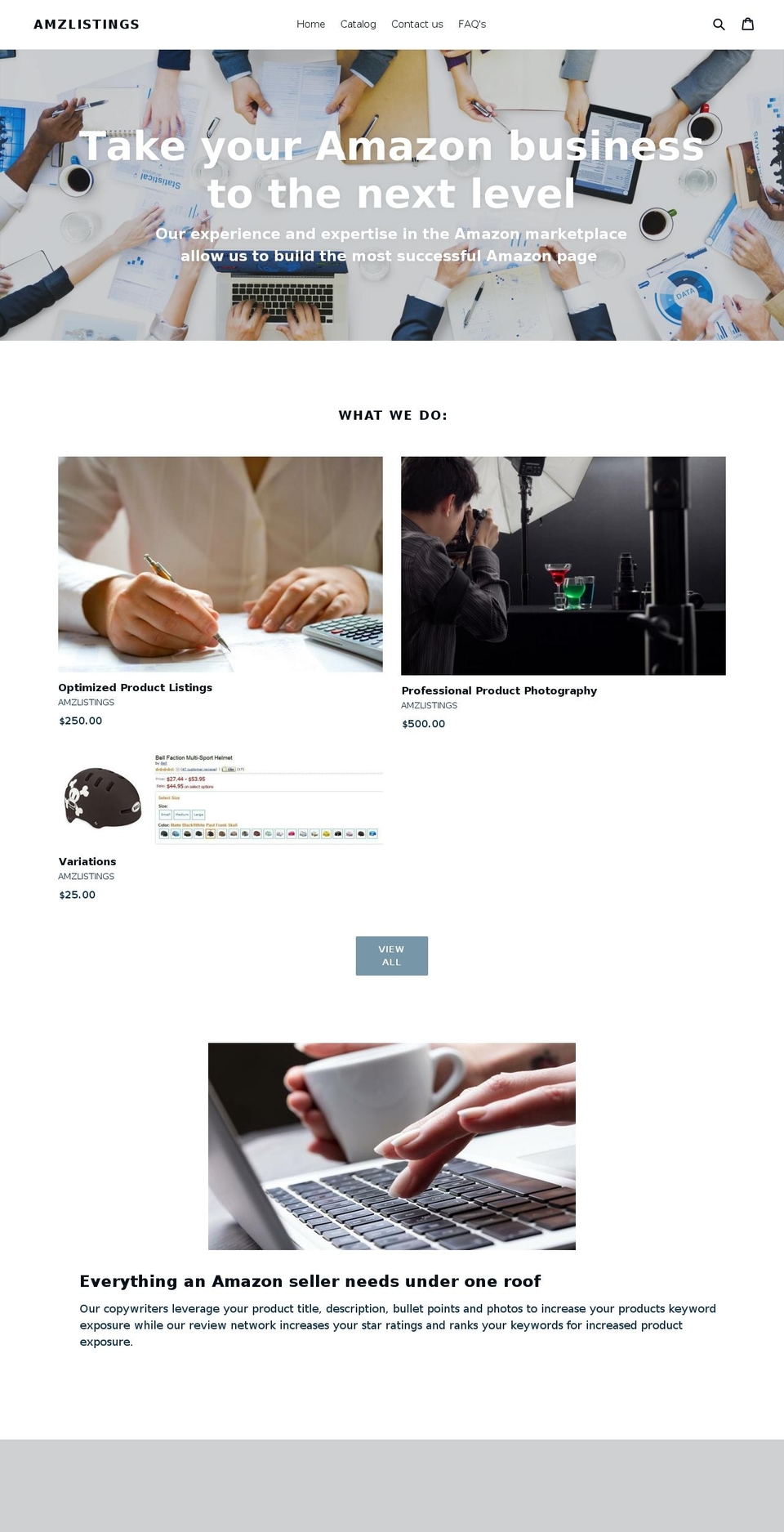 amzlistings.com — Shopify storefront screenshot