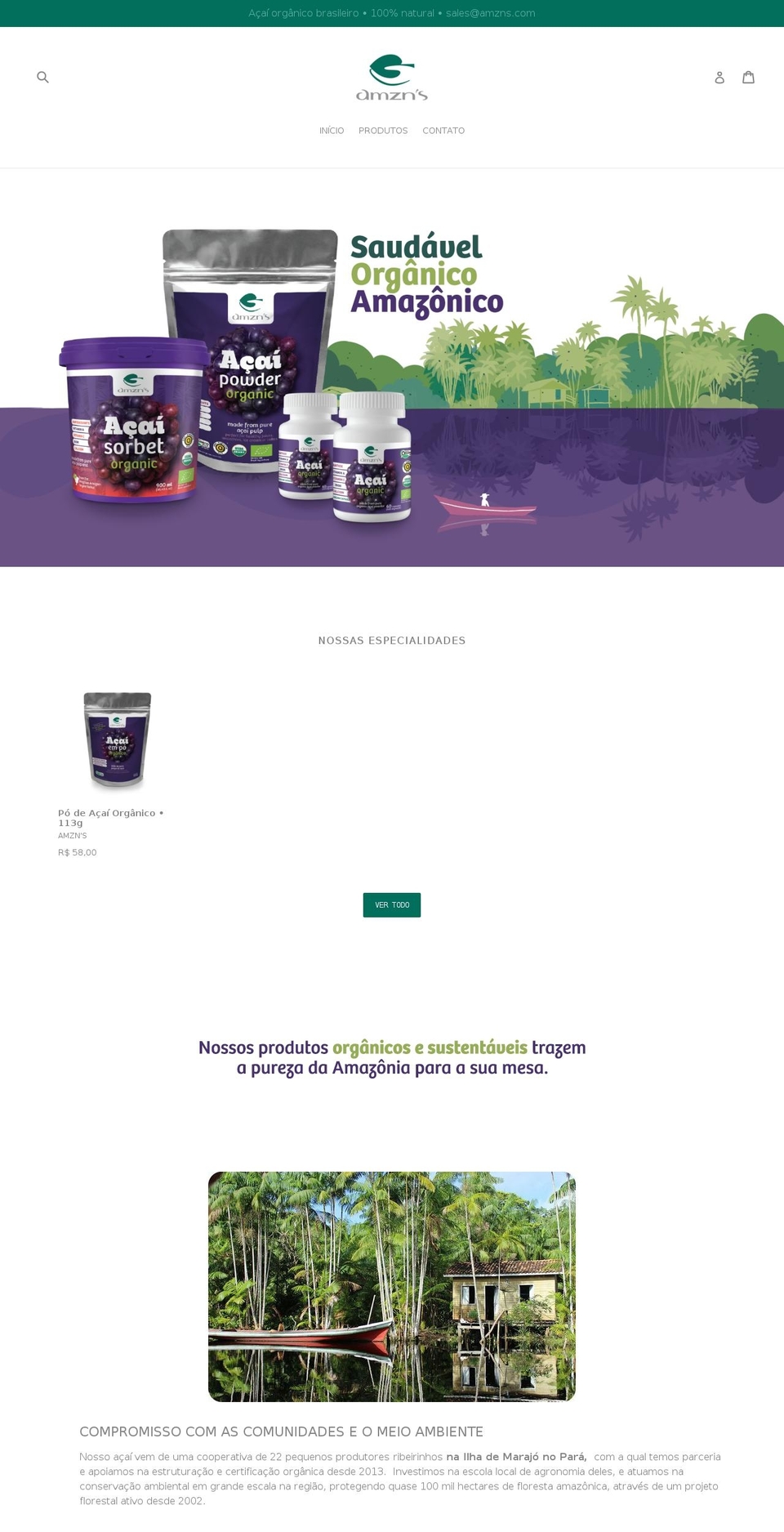 amzns.com.br shopify website screenshot