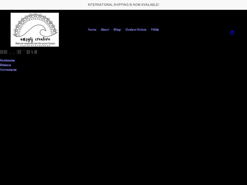 amzyljcreative.com shopify website screenshot
