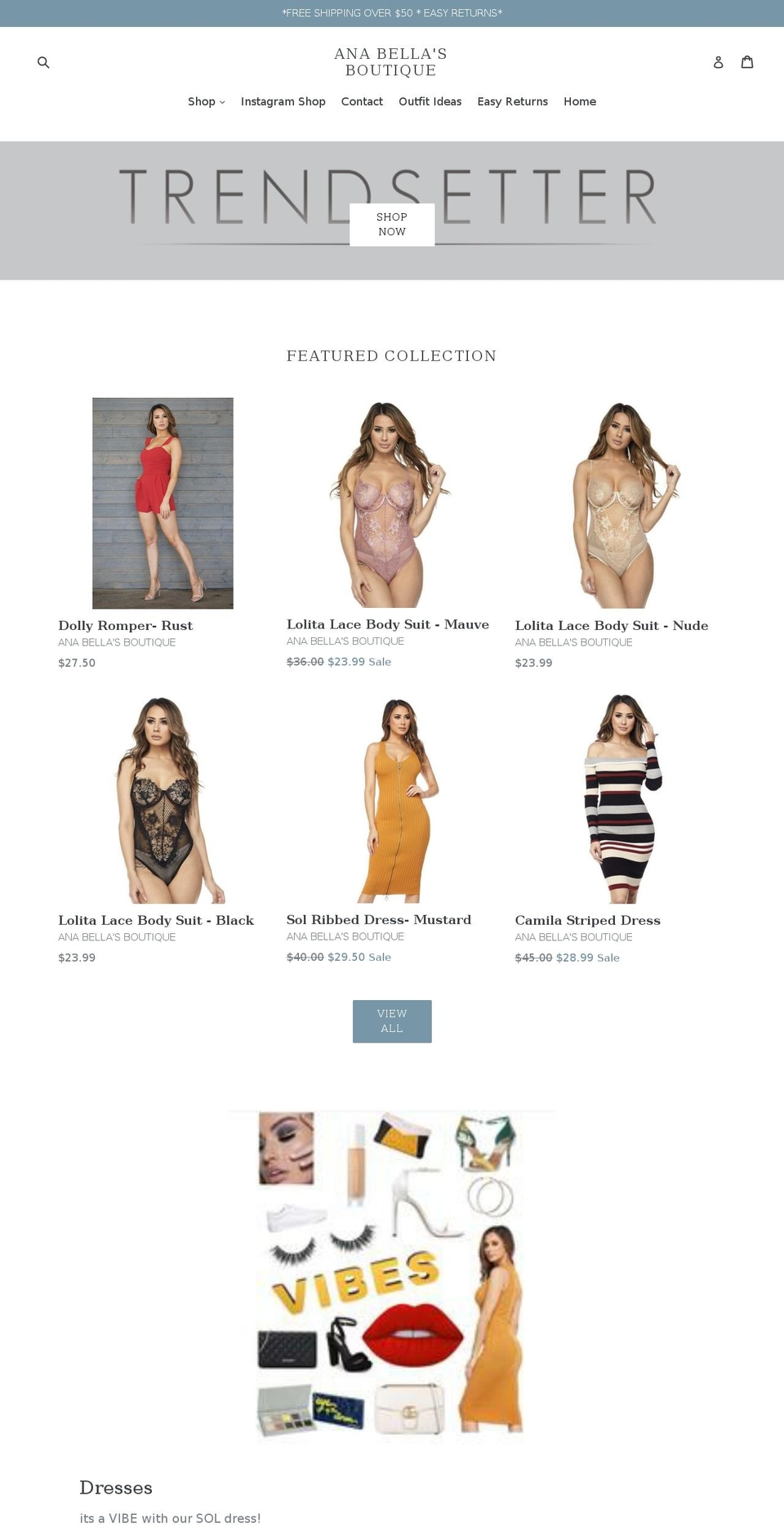 anabellasboutique.com — Shopify storefront screenshot