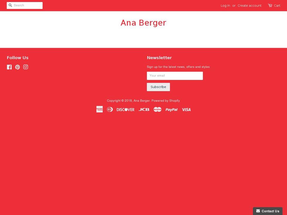 anaberger.com — Shopify storefront screenshot