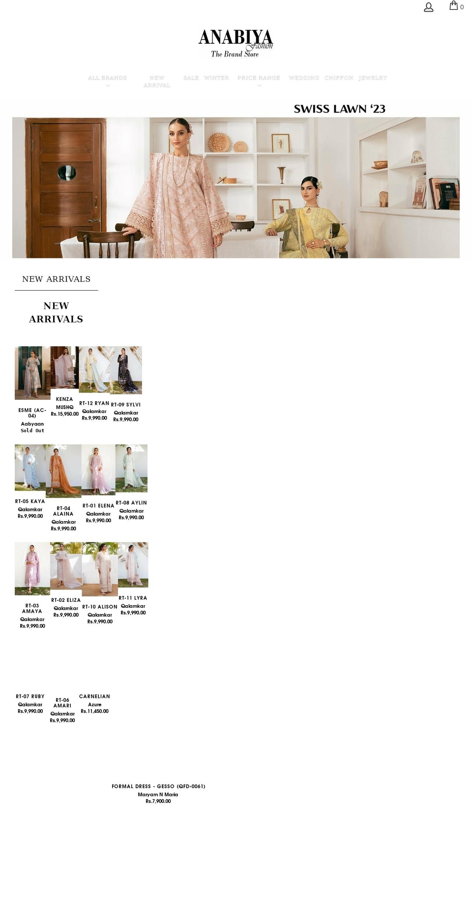 anabiyafashion.com shopify website screenshot