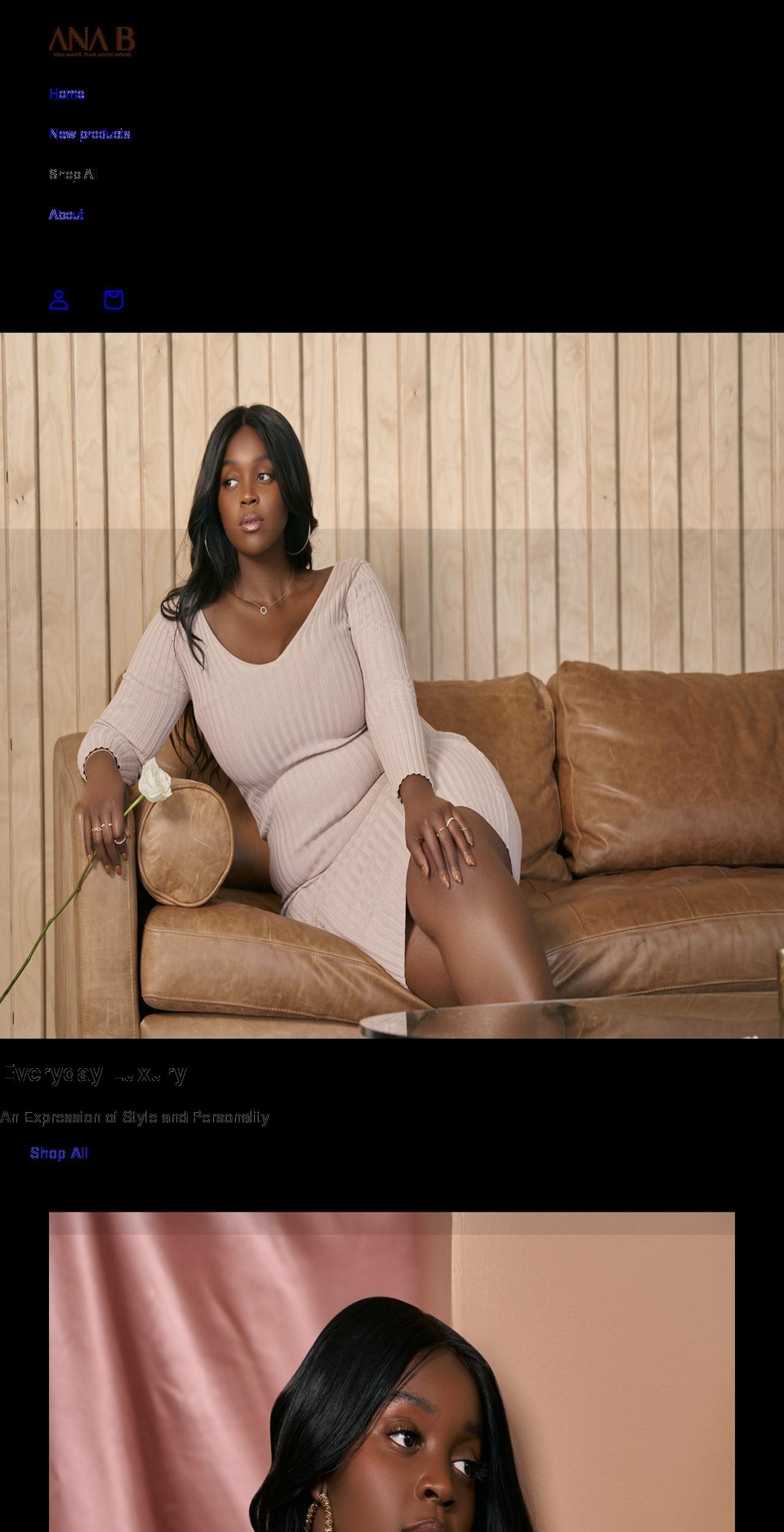 anabjewelry.com shopify website screenshot