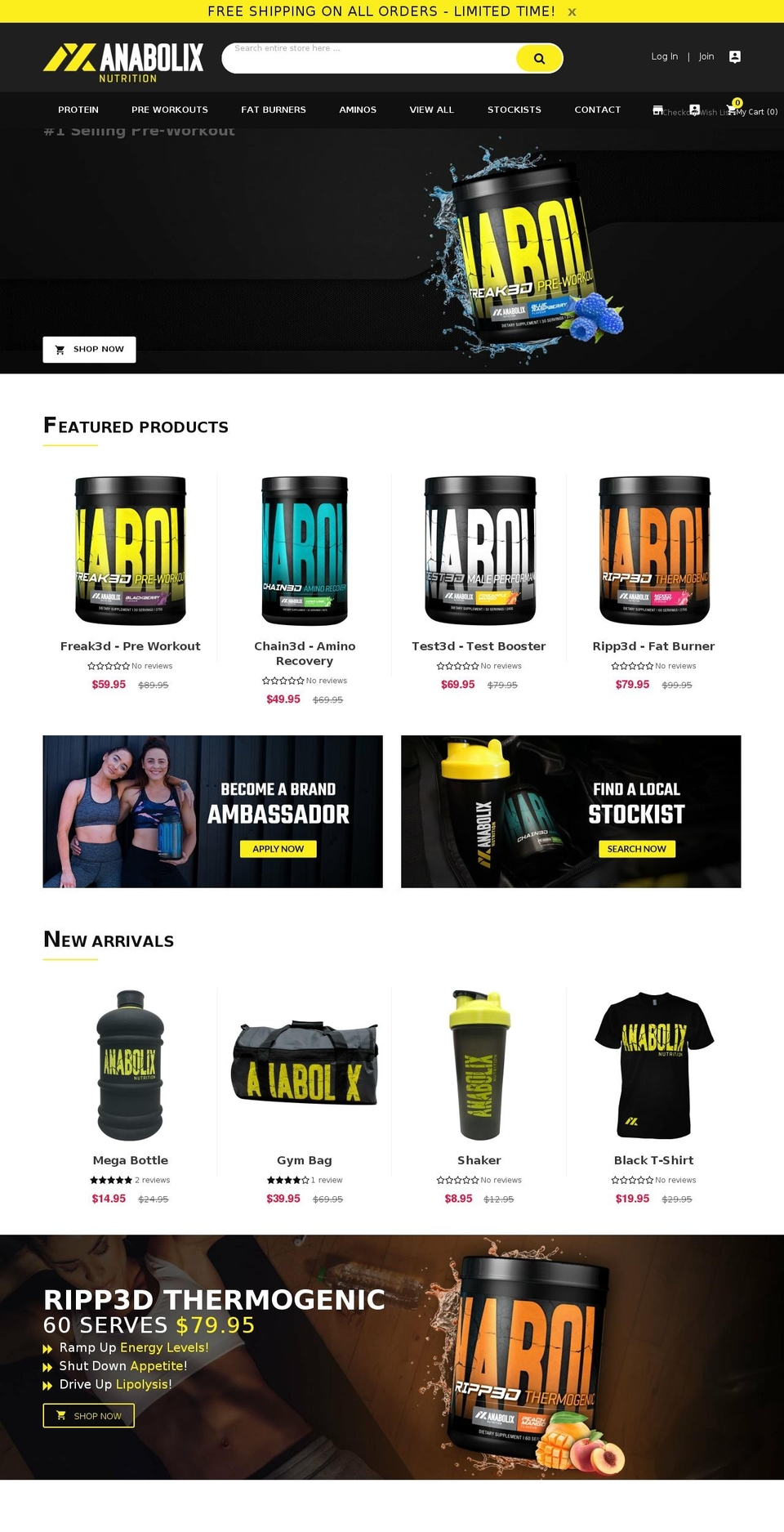 anabolix.com.au shopify website screenshot