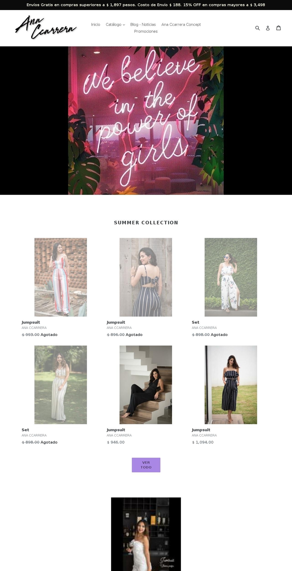 anaccarrera.com — Shopify storefront screenshot