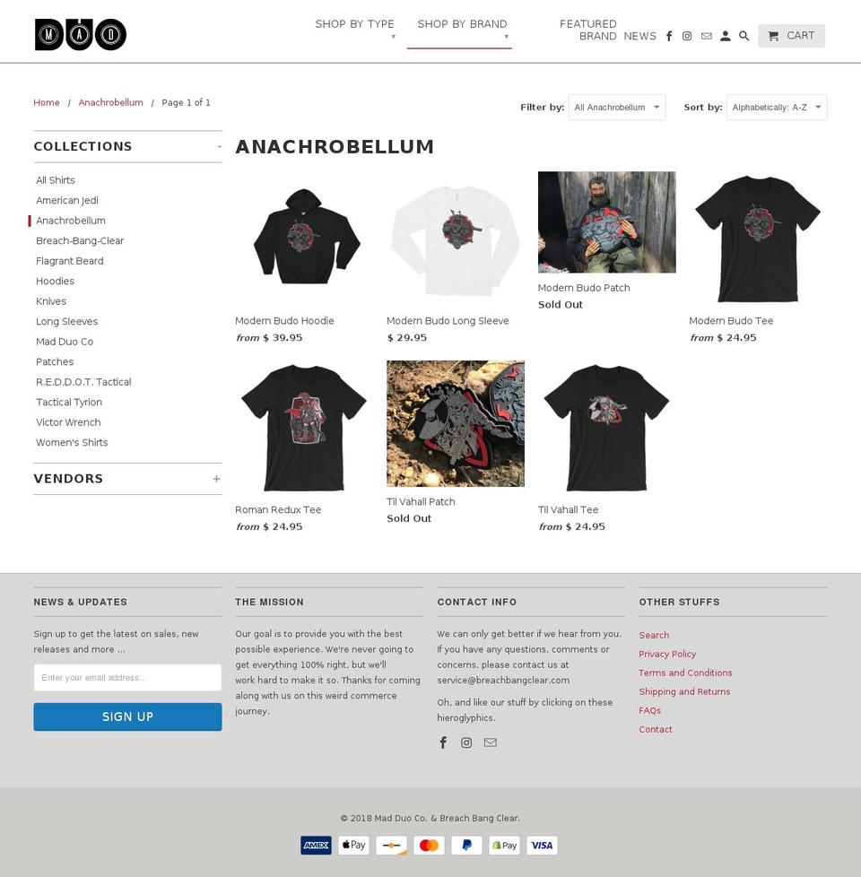 anachrobellum.com — Shopify storefront screenshot