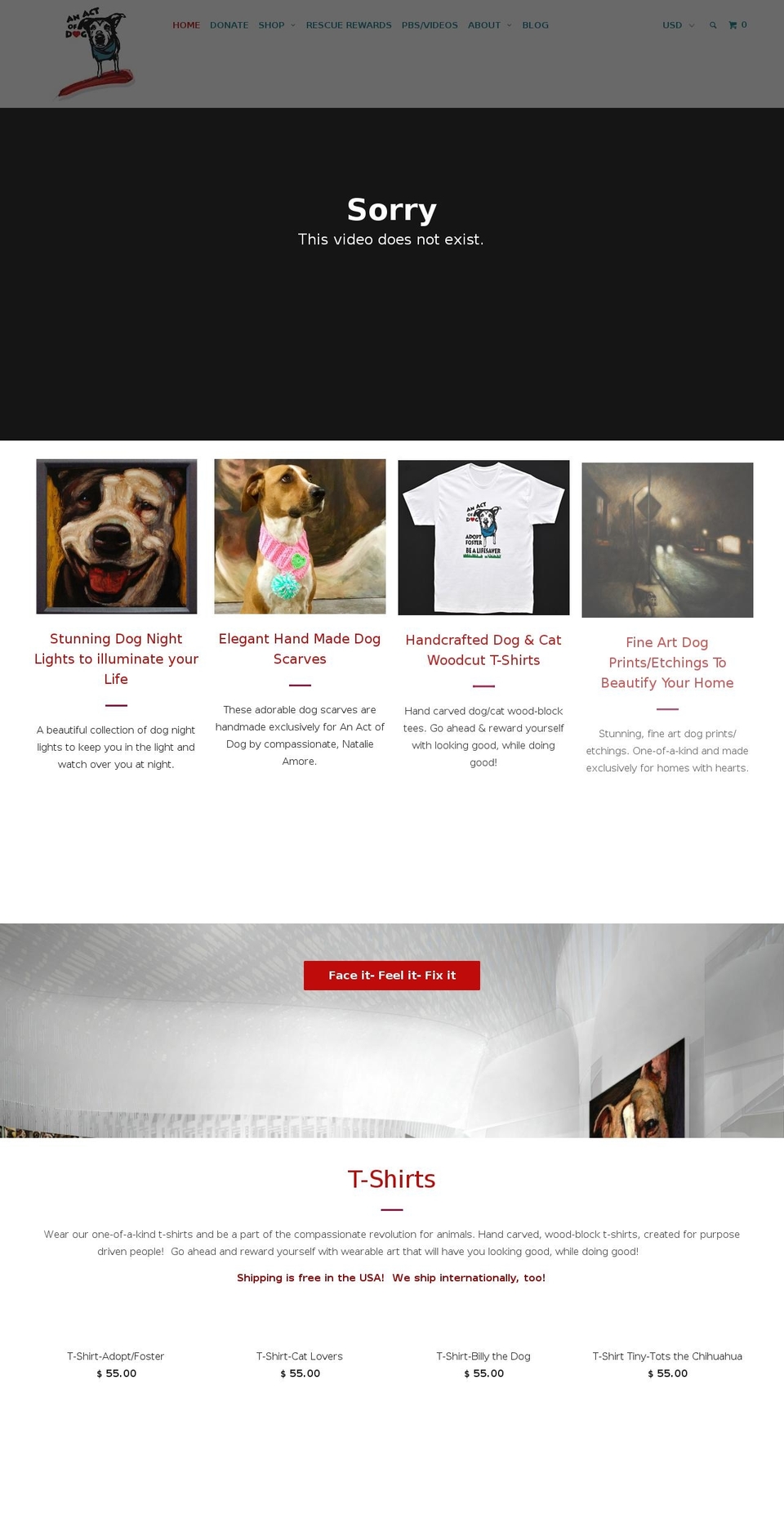 anactofdog.com shopify website screenshot