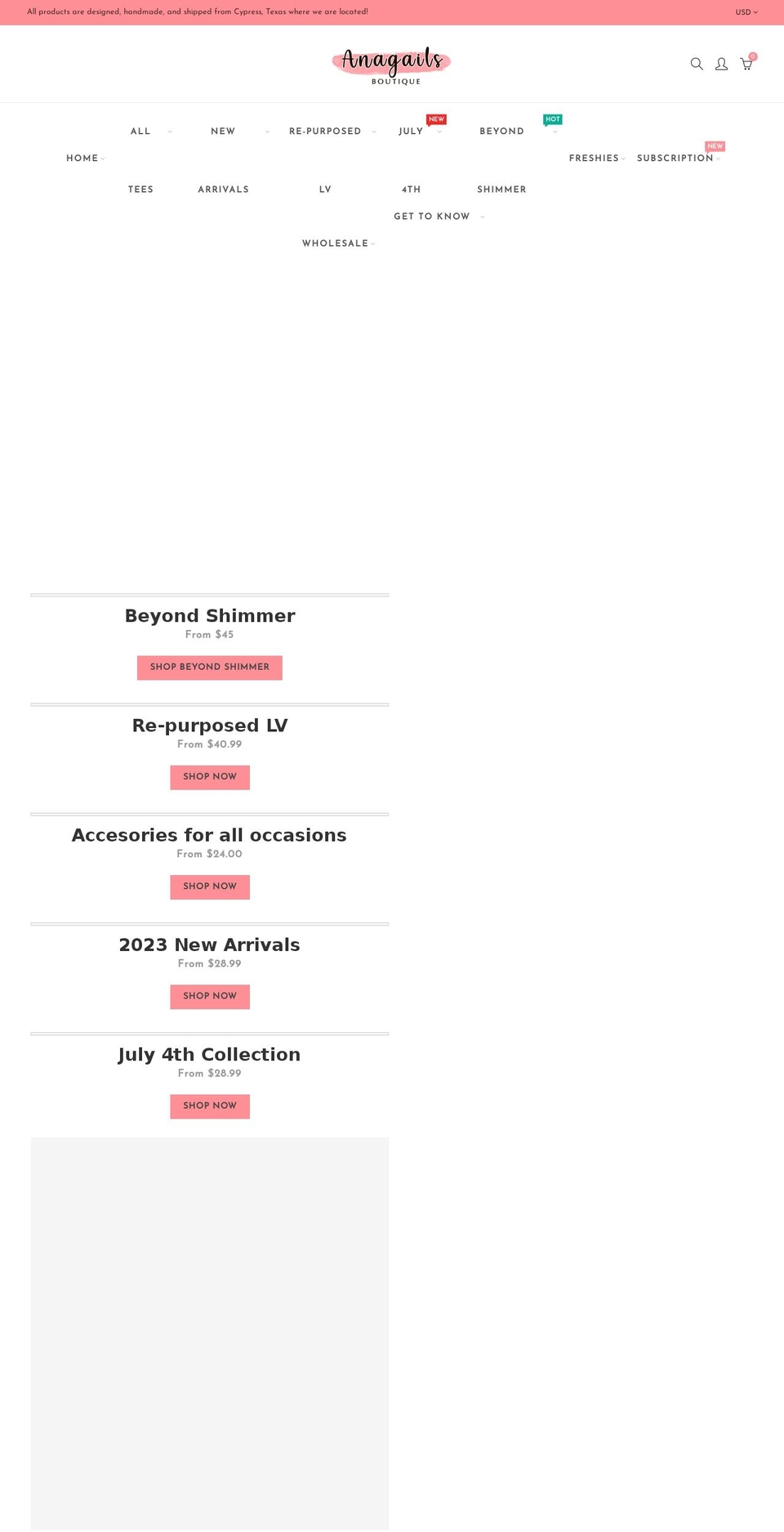 anagails.com shopify website screenshot
