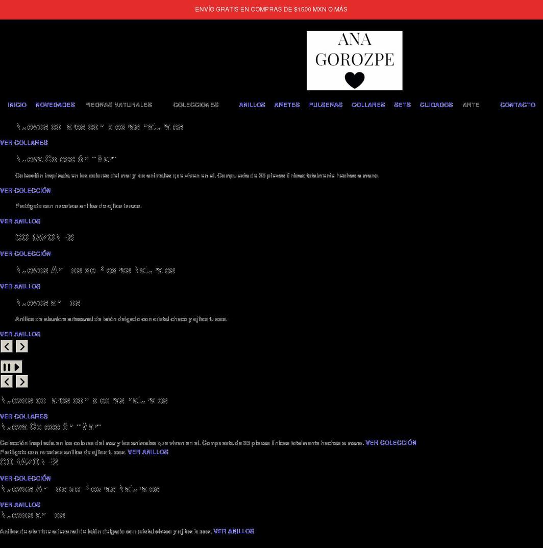 anagorozpe.com shopify website screenshot