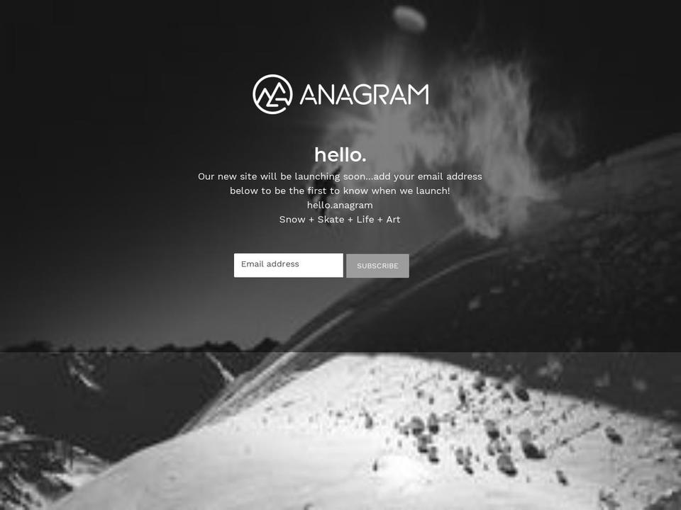anagram-shop.com — Shopify storefront screenshot