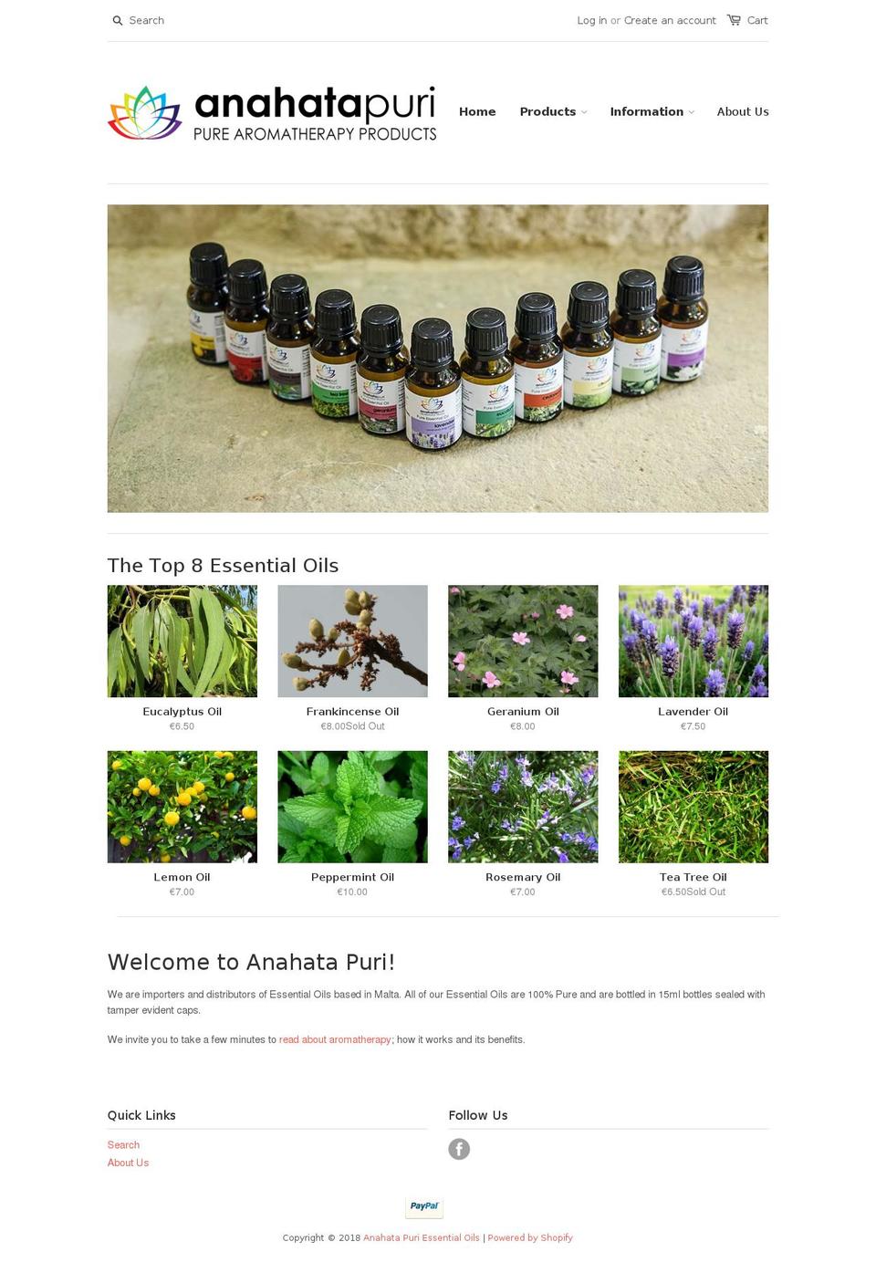 anahatapuri.com — Shopify storefront screenshot