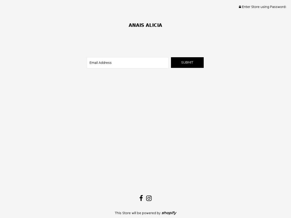 anaisalicia.net shopify website screenshot