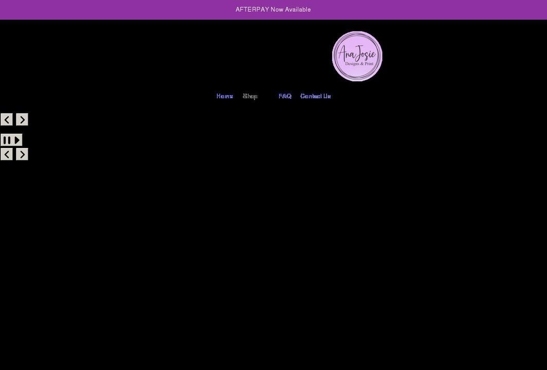 anajosiedesigns.com shopify website screenshot