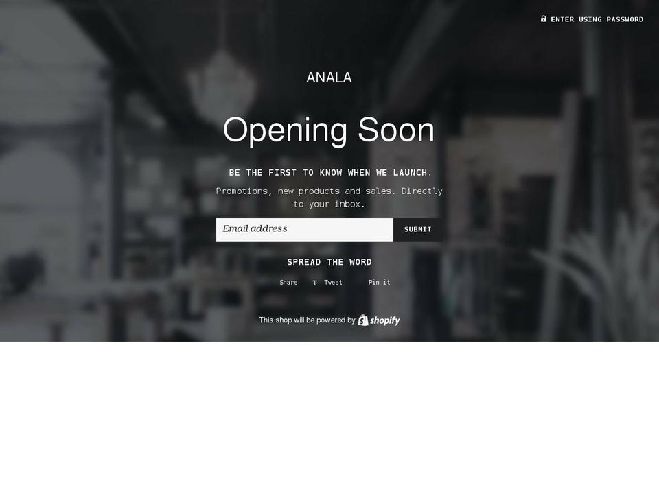 anala.shop shopify website screenshot