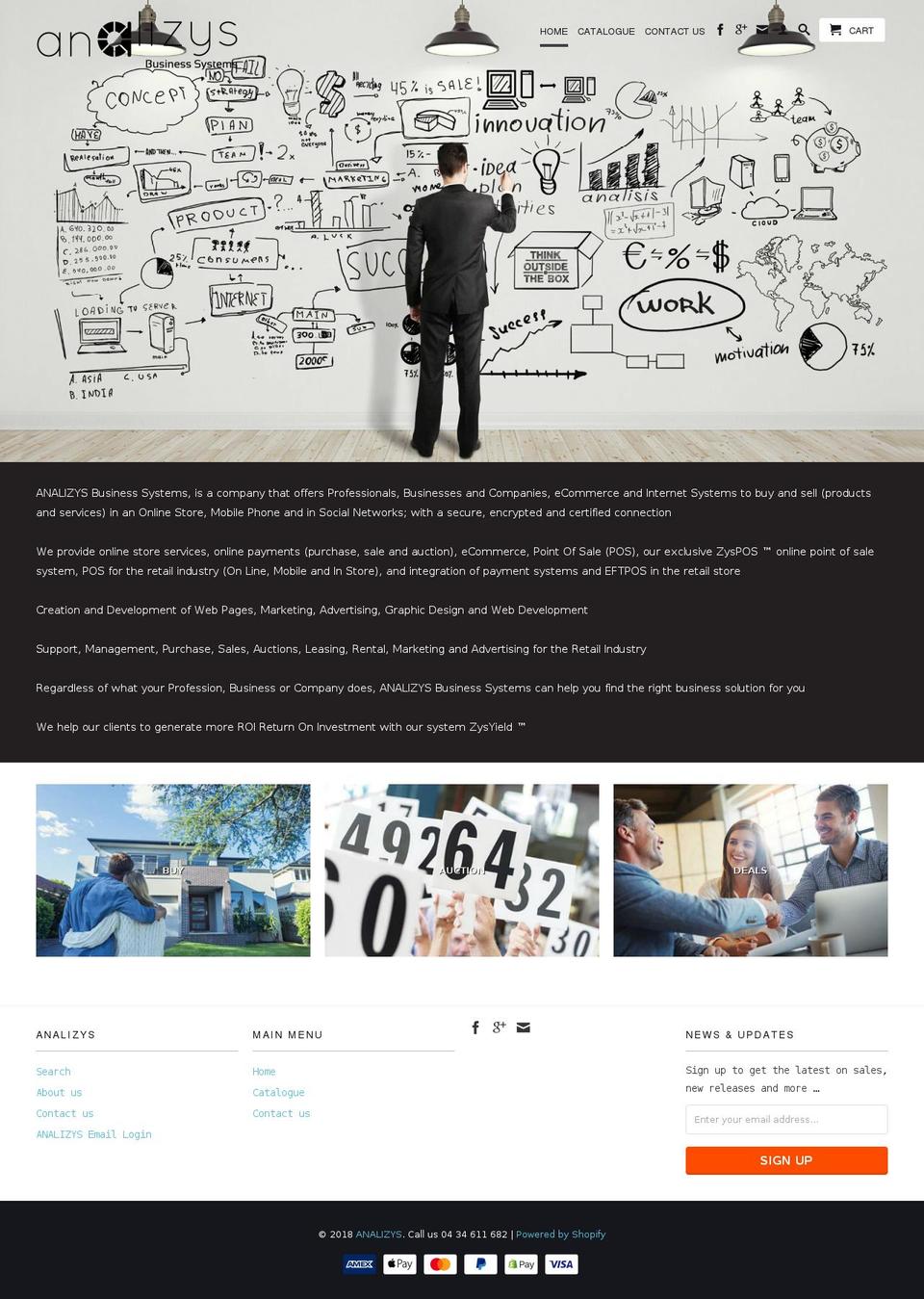 analizys.com — Shopify storefront screenshot