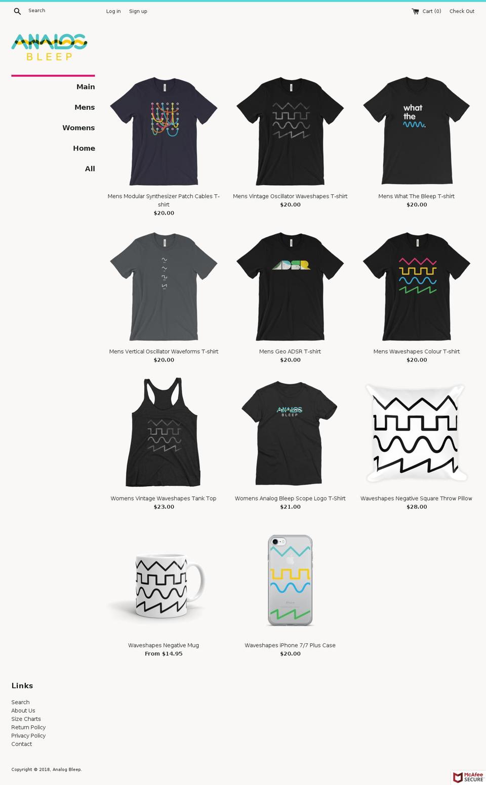 analogbleep.com — Shopify storefront screenshot