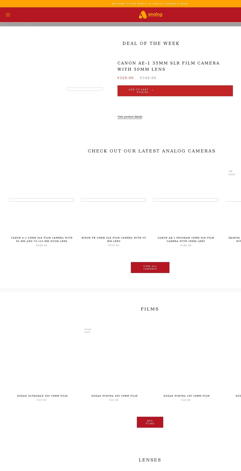 analogmarketplace.com shopify website screenshot