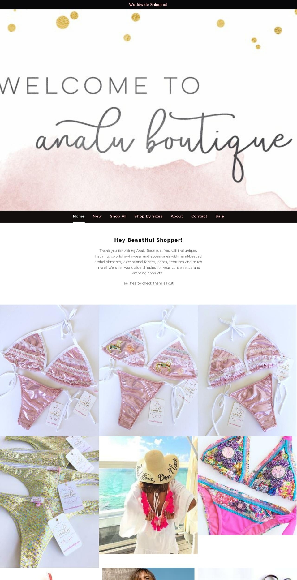 analuboutique.com shopify website screenshot