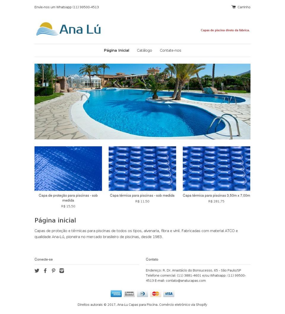analucapas.com shopify website screenshot