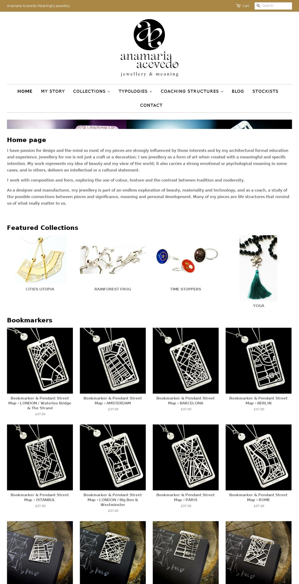 anamariaacevedo.com — Shopify storefront screenshot