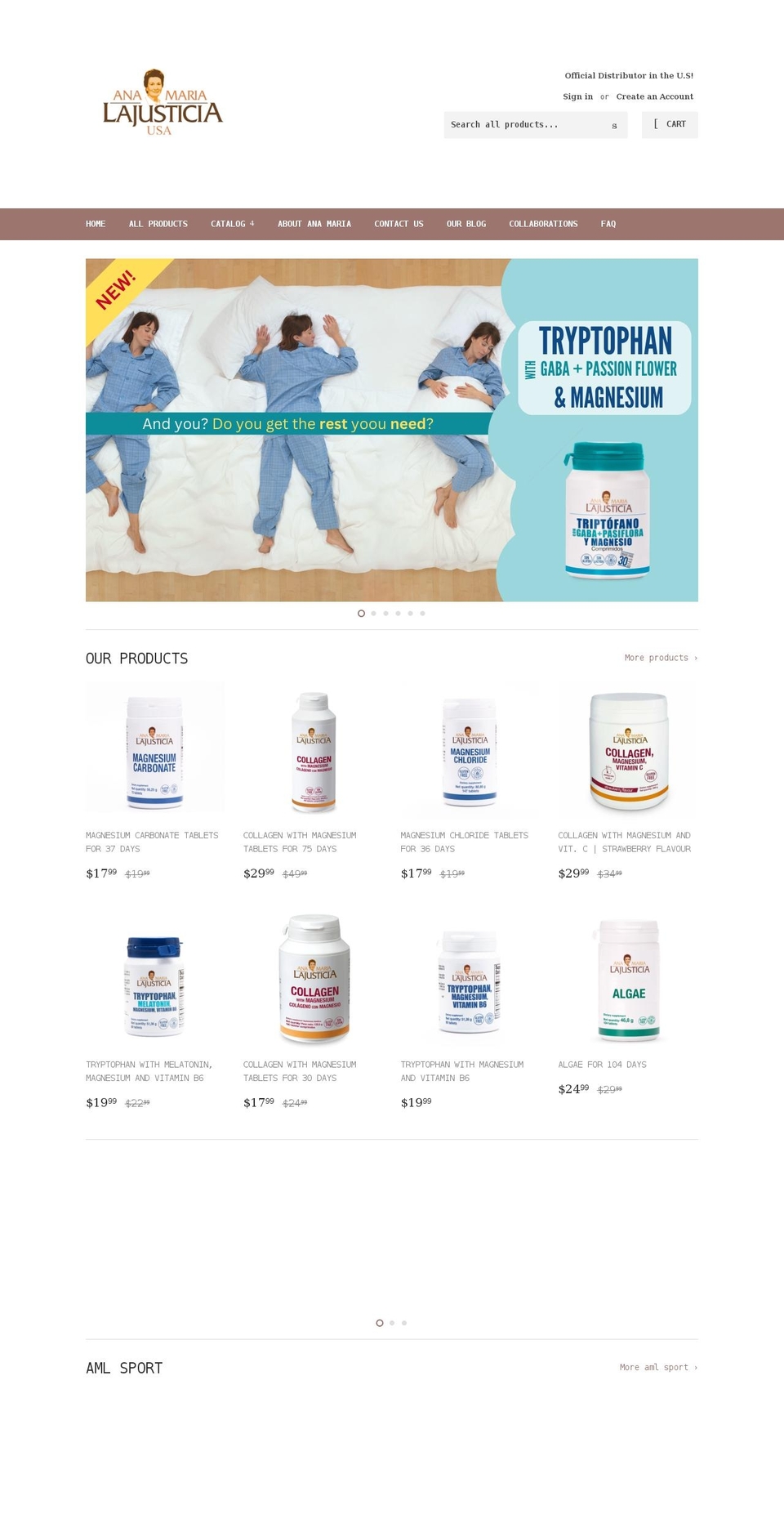anamarialajusticiausa.com — Shopify storefront screenshot