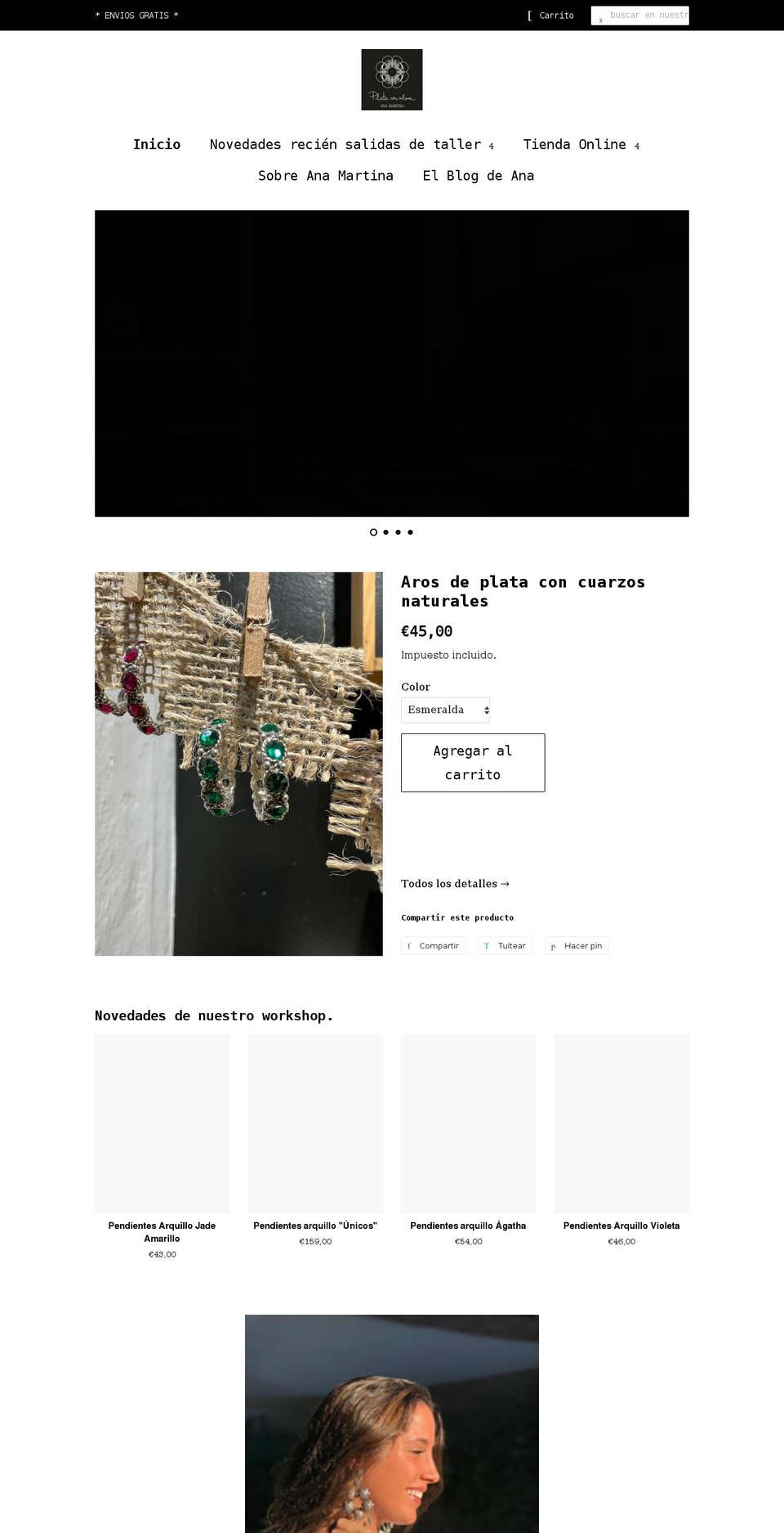 anamartina.com shopify website screenshot