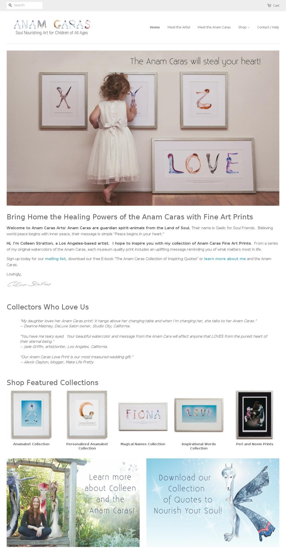 anamcaras.com shopify website screenshot