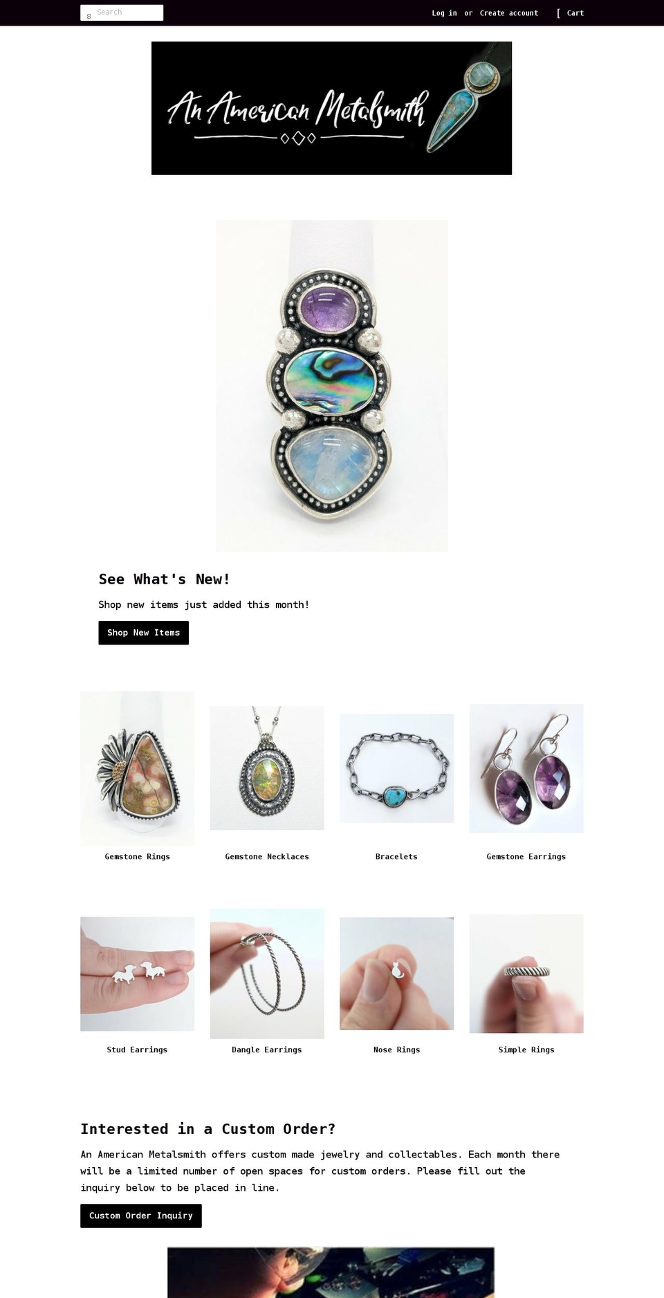 anamericanmetalsmith.com shopify website screenshot