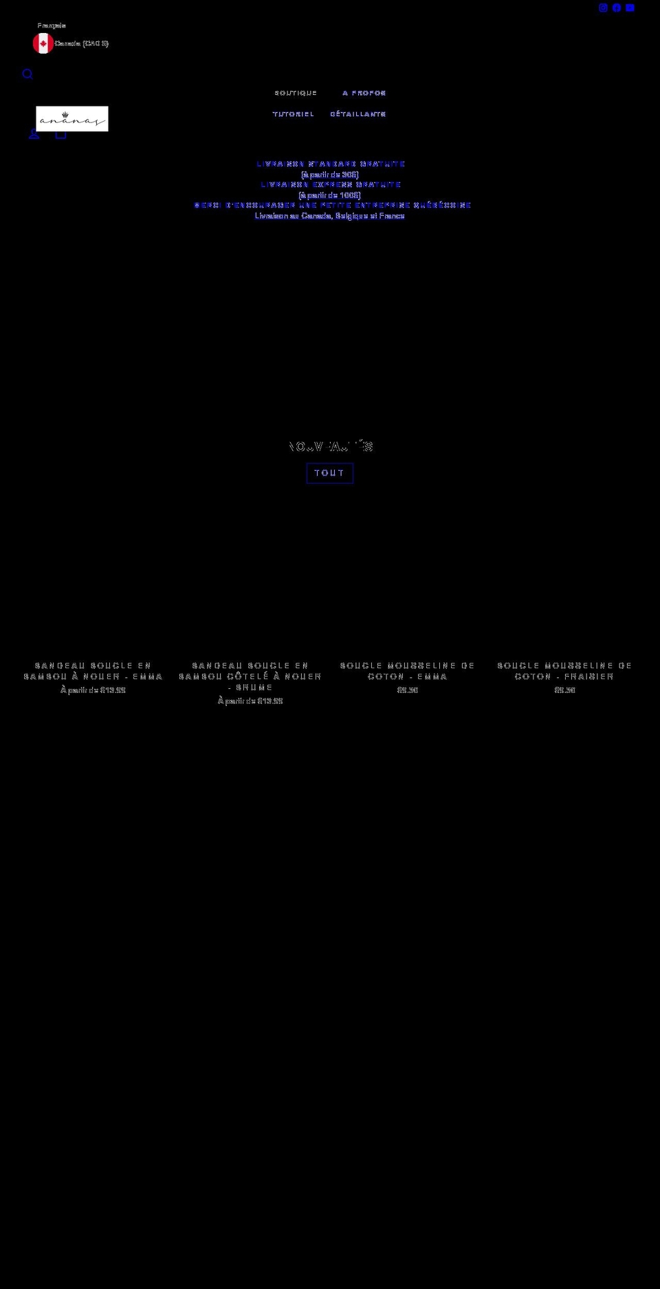 ananaskidsco.com — Shopify storefront screenshot