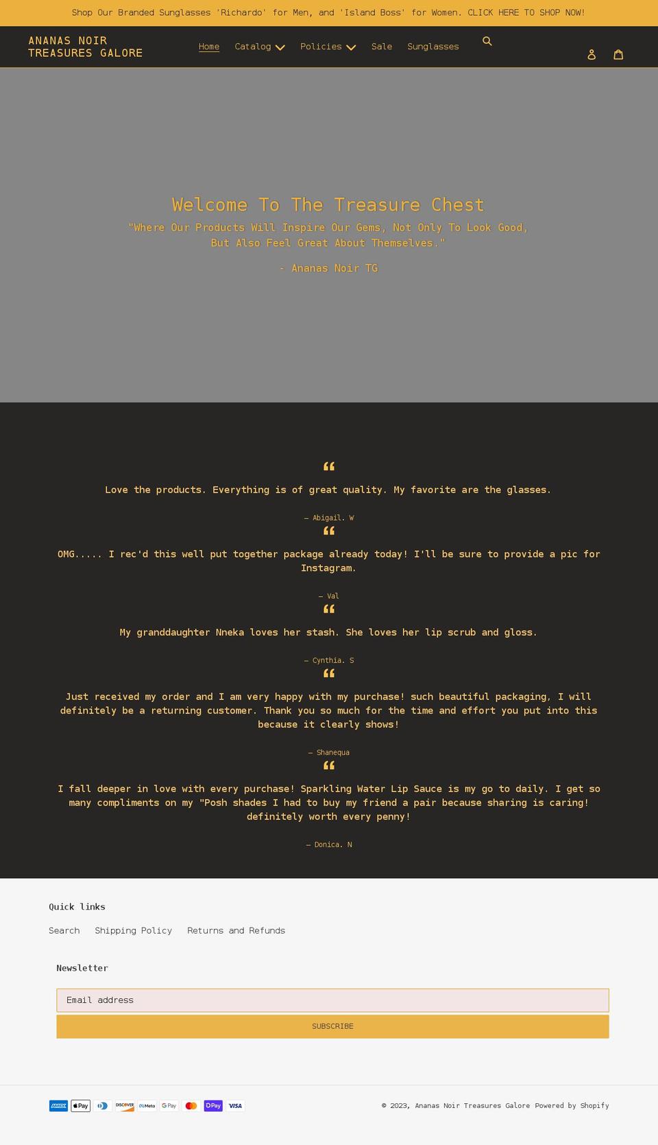 ananasnoirtg.com shopify website screenshot