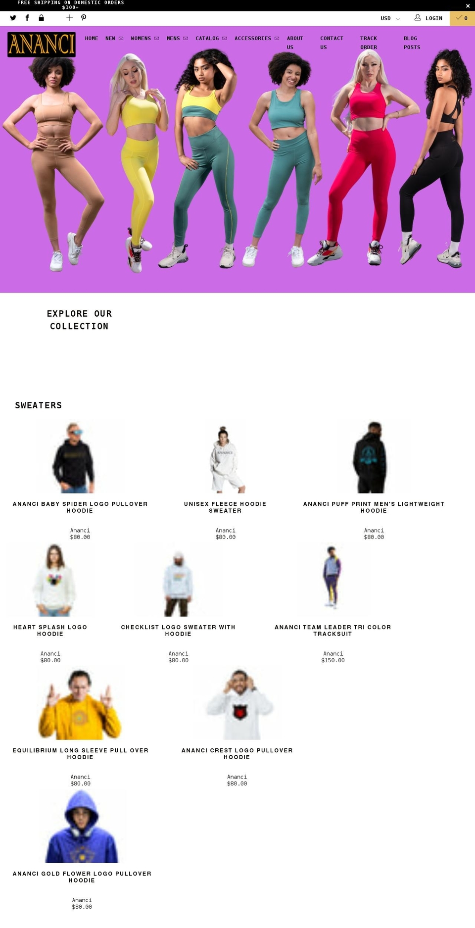 ananciweb.com shopify website screenshot