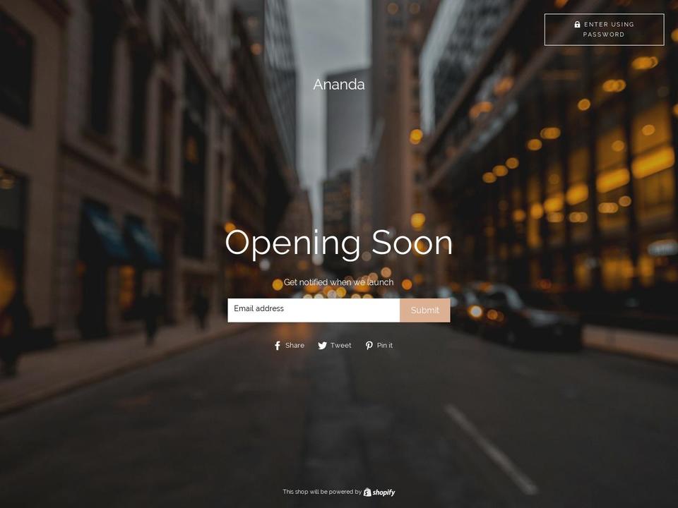 anandabed.com — Shopify storefront screenshot