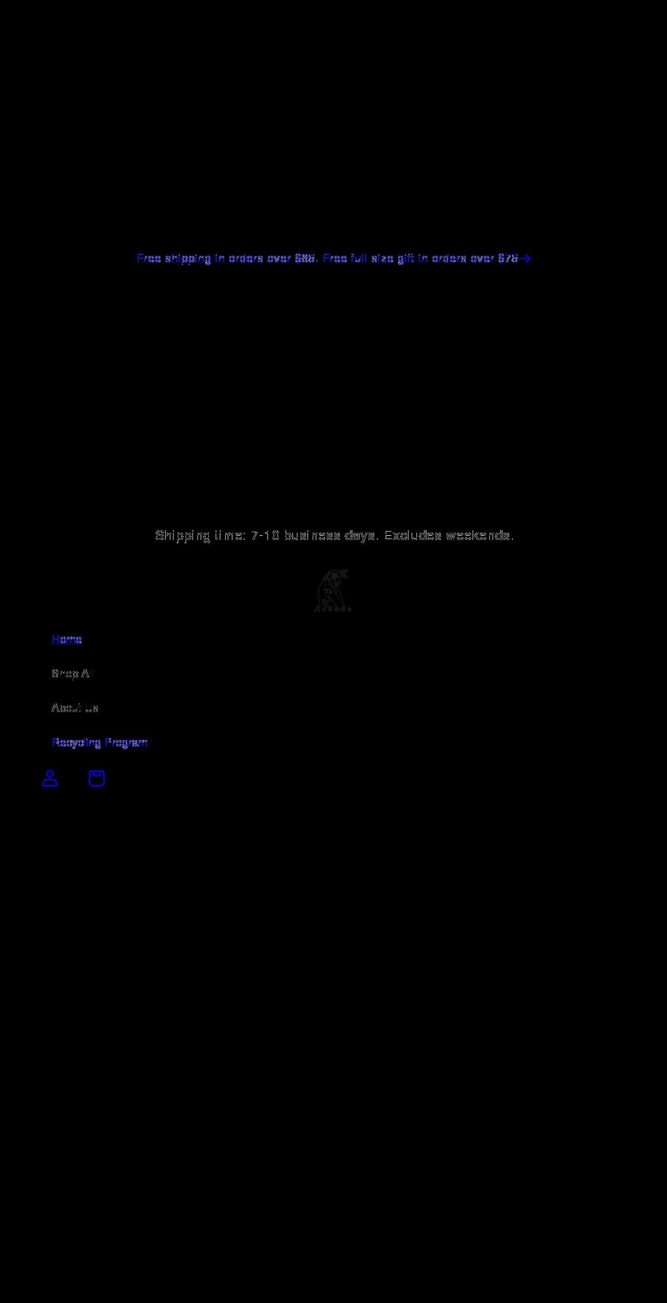 anandabodycare.com shopify website screenshot