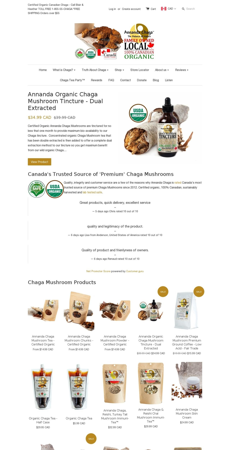anandachaga.com shopify website screenshot