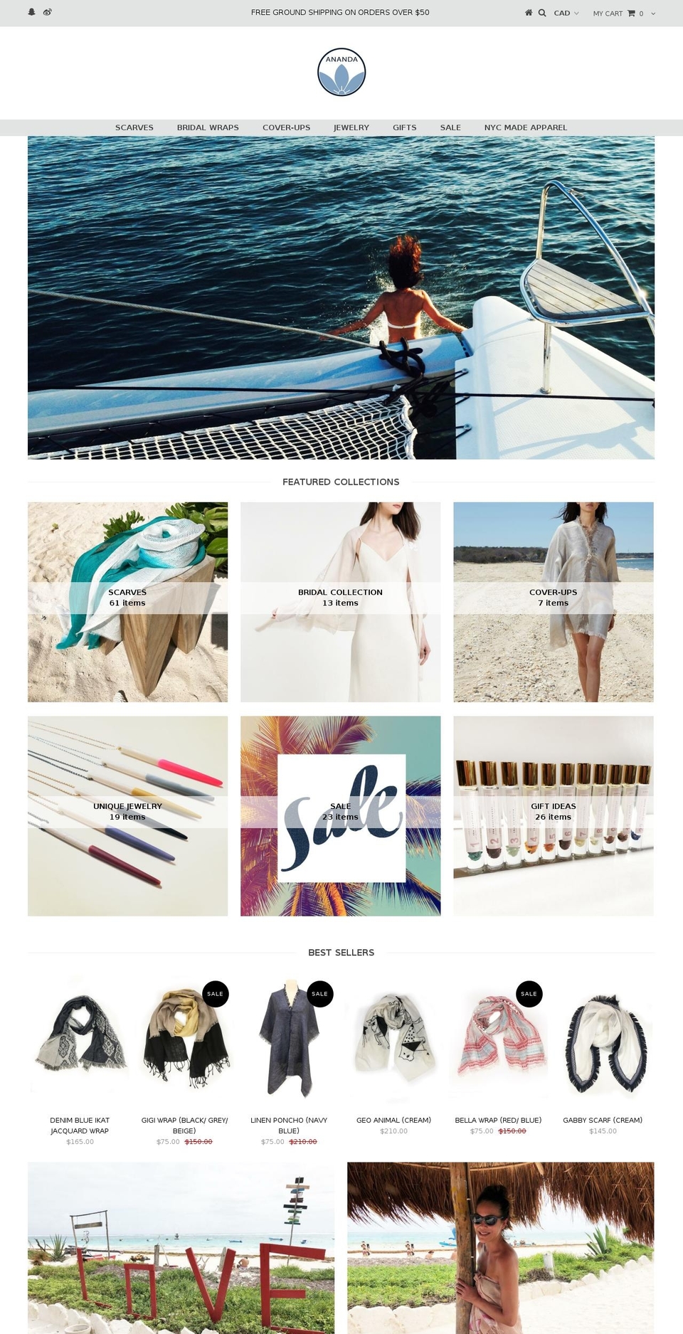 anandadesign.com shopify website screenshot