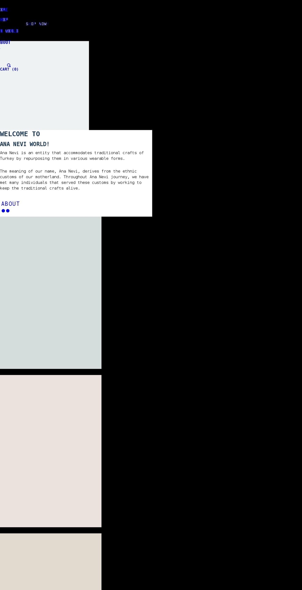 ananevi.com shopify website screenshot