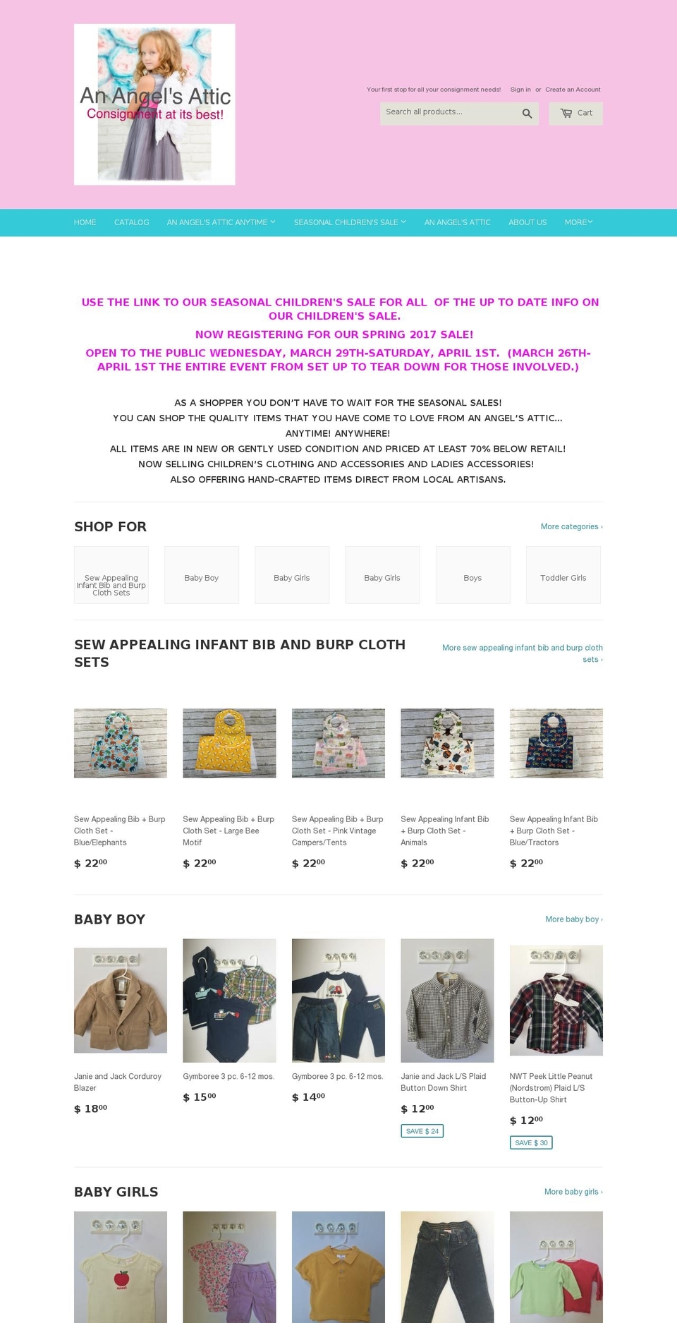 anangelsatticonline.com shopify website screenshot