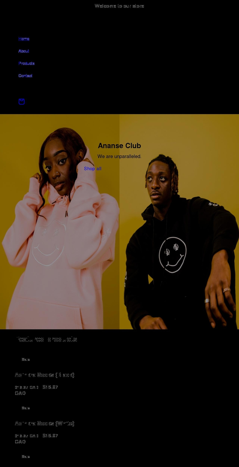 ananse.club shopify website screenshot