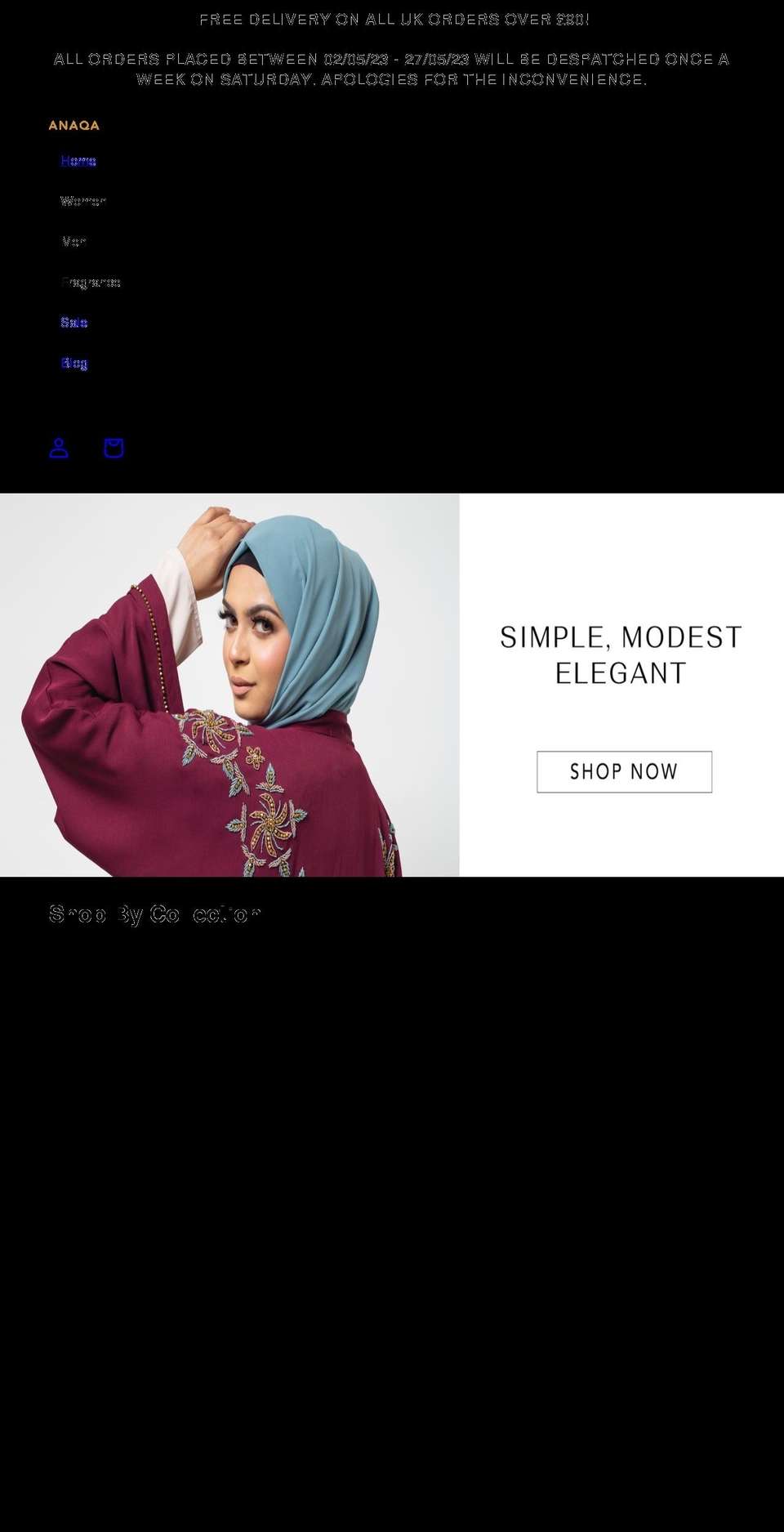 anaqainspired.com shopify website screenshot